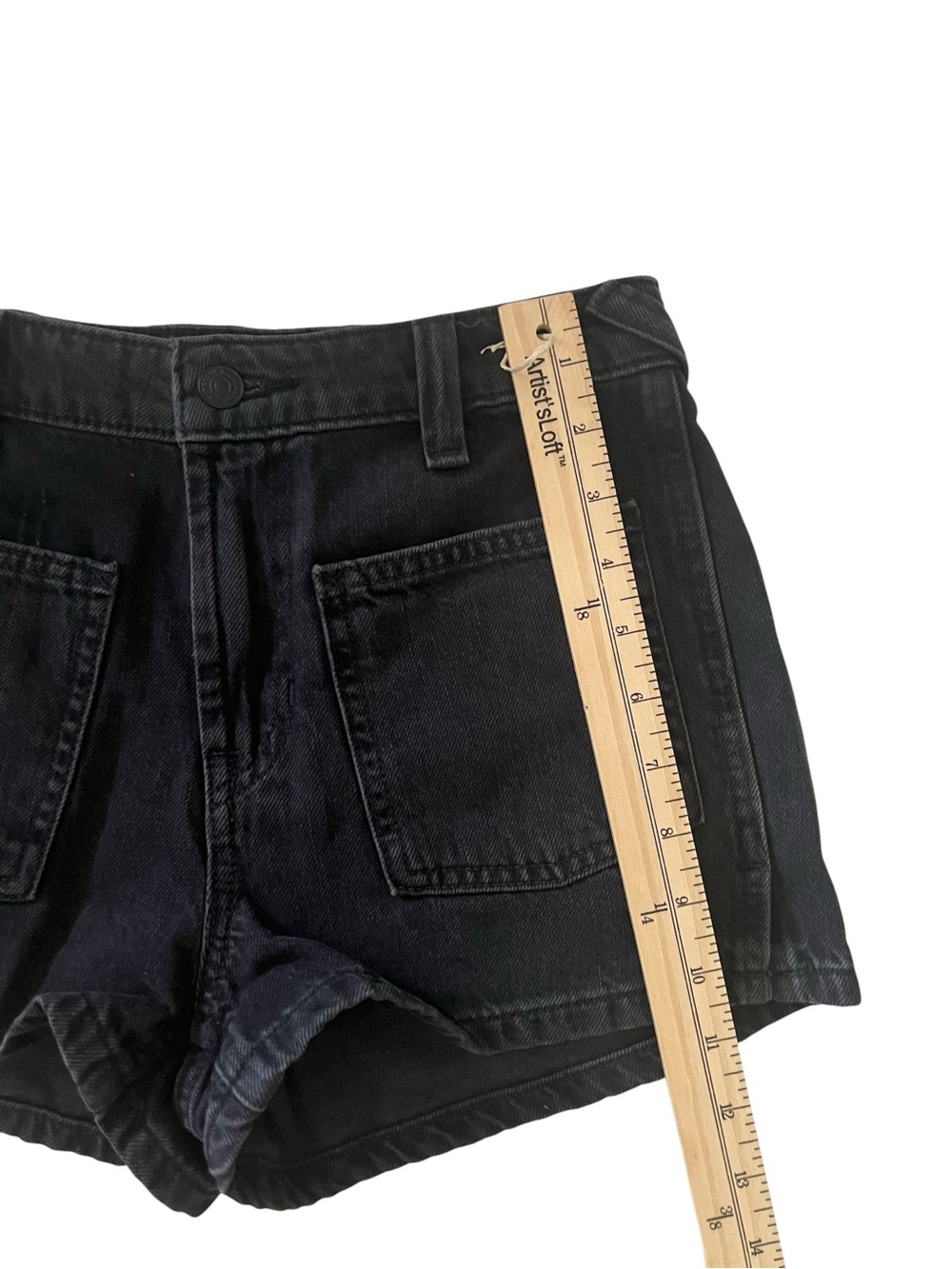 We The Free Free People Black Denim Shorts High Rise Size 25 - Picture 4 of 8